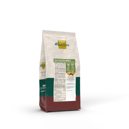 Bolsa stand-up beige, verde y granate de Master Martini Gran Centramerica sabor pistacho